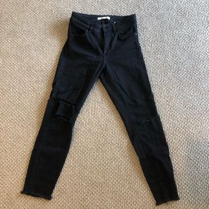 High rise black skinny jeans
